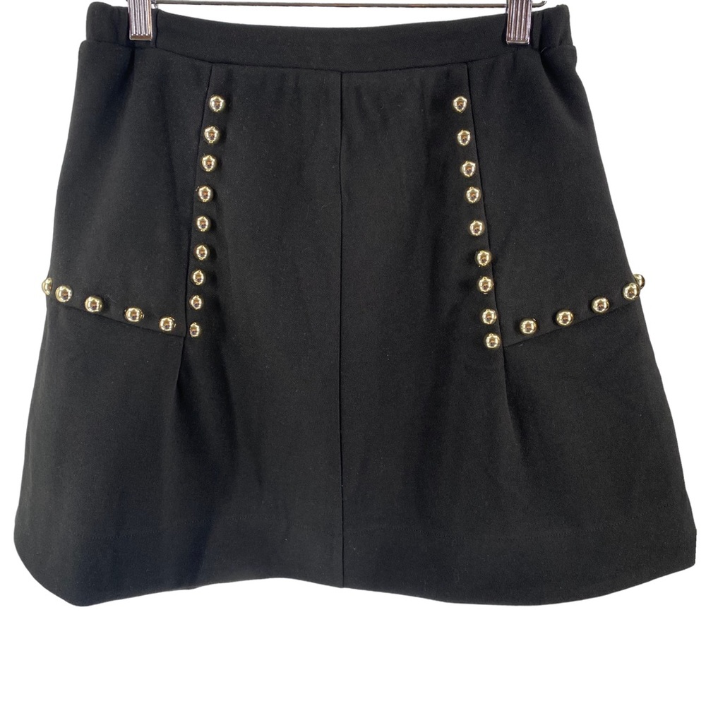 Tuckernuck | NEW Gold Stud Mod Mini Skirt in Black Size M - Picture 4 of 7